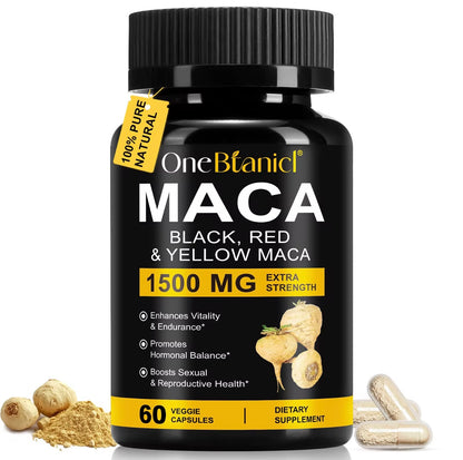 🌿100% Pure & Natural Maca 1500mg 60Kapseln, Vegan