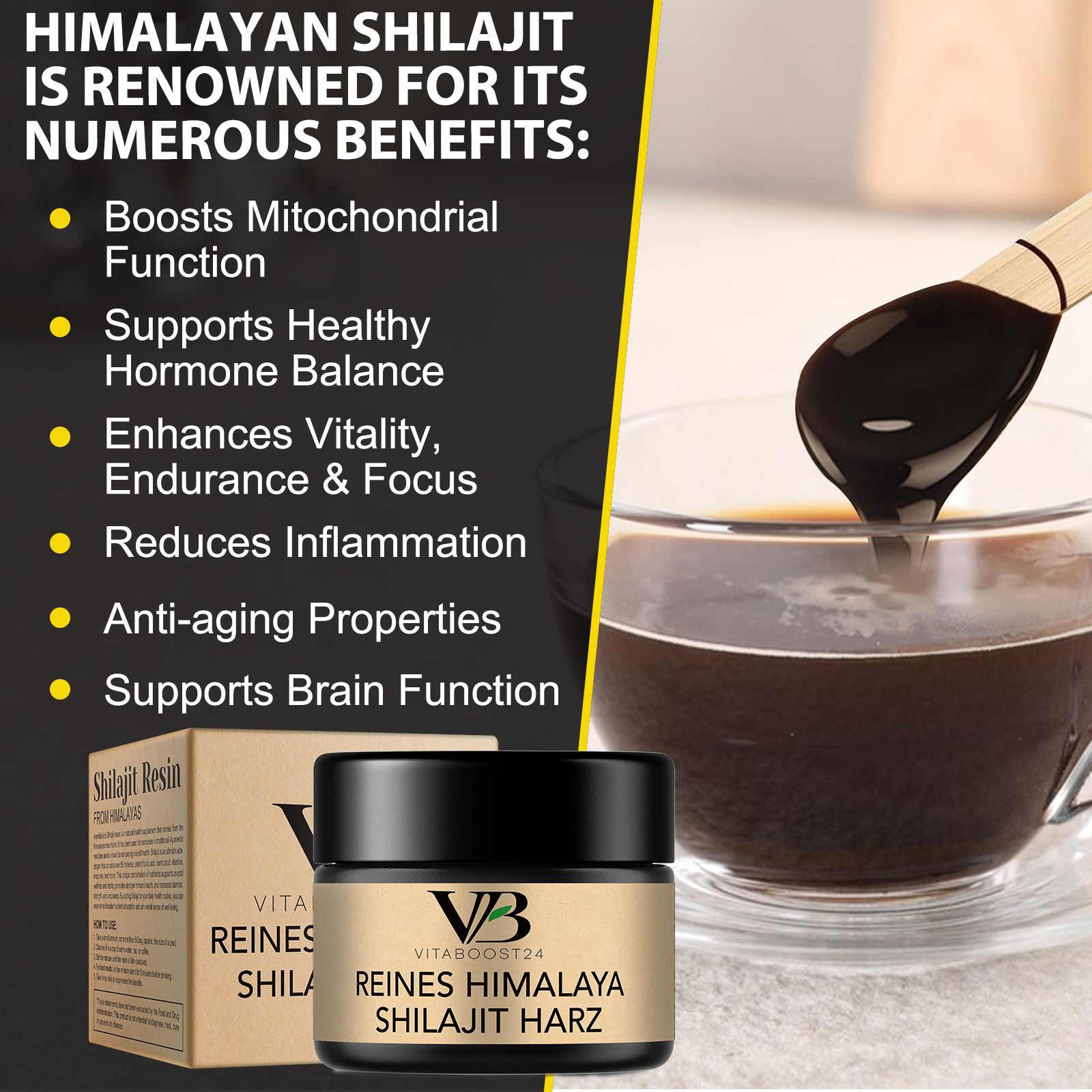 🌿Shilajit Original Himalaya Organic – 60g Pure Shilajit Resin