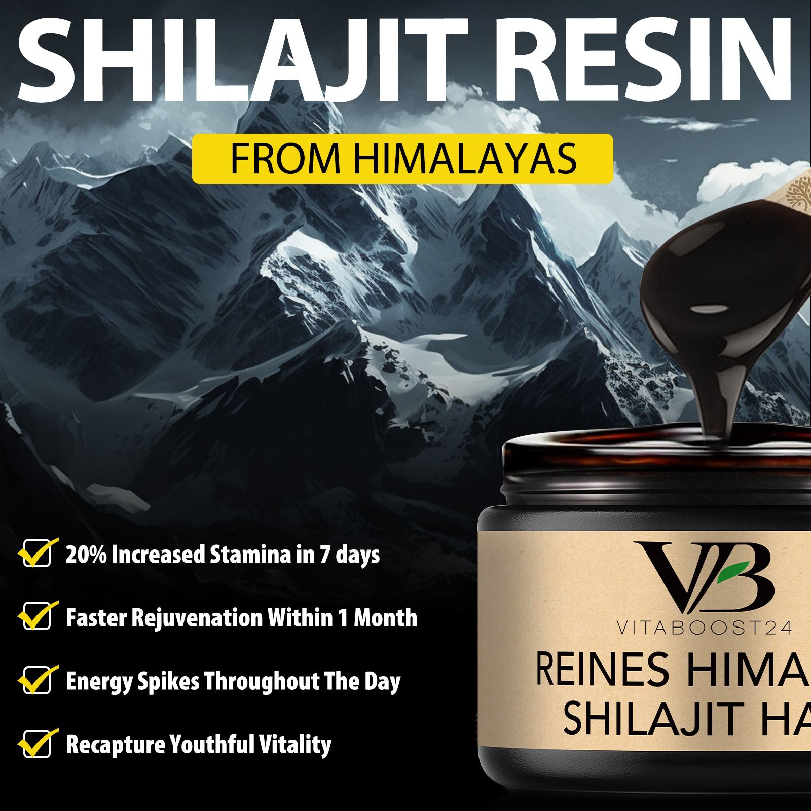 🌿Shilajit Original Himalaya Organic – 60g Pure Shilajit Resin
